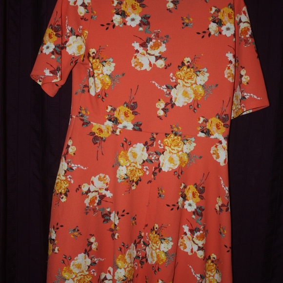 J is for Justify Orange Flower Dress XL - Picture 4 of 4